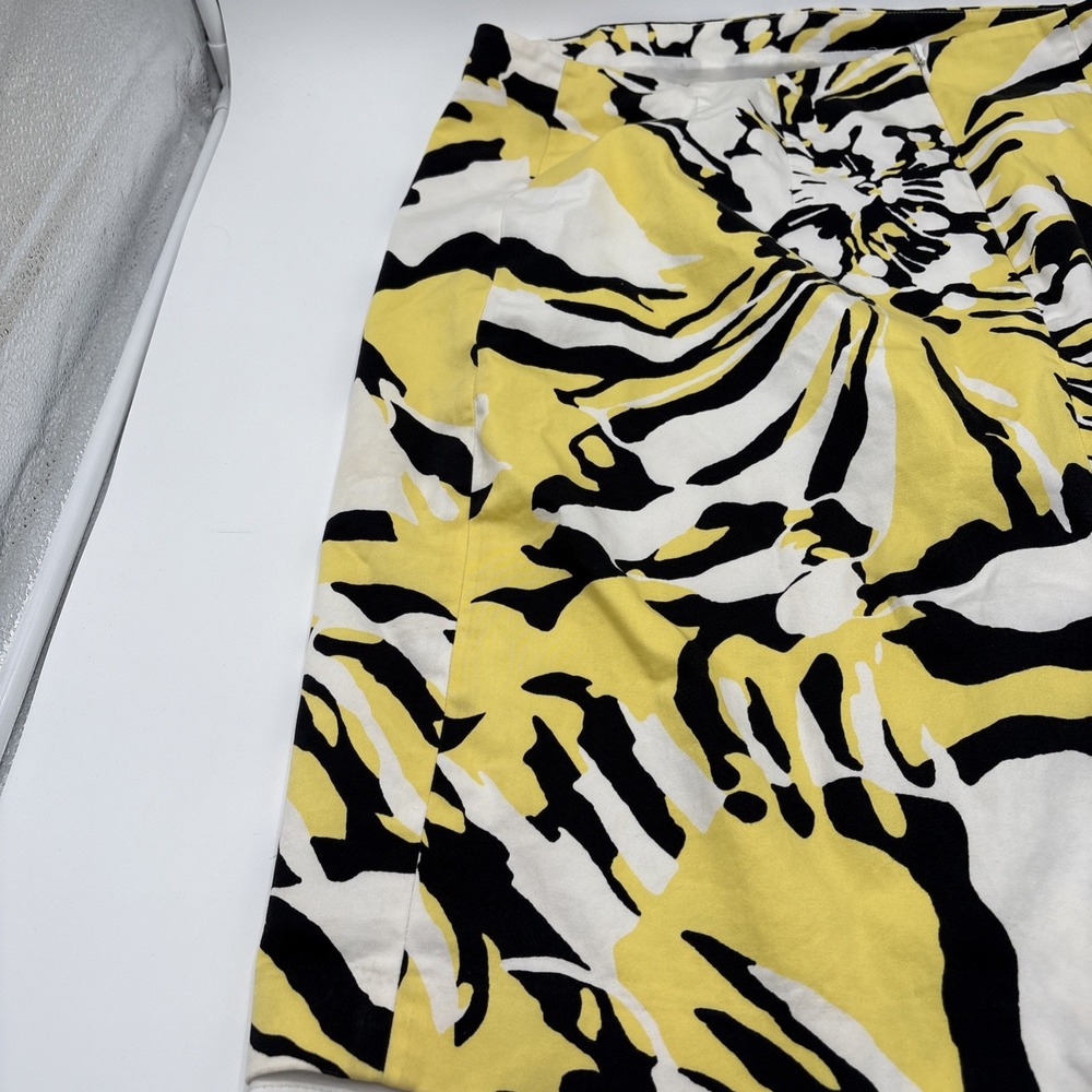 Express Design Studio Skirt Women's Size 12 Floral Design Yellow White Black Zip - Picture 11 of 16